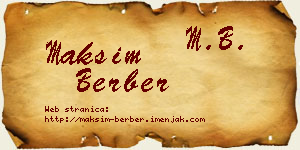Maksim Berber vizit kartica